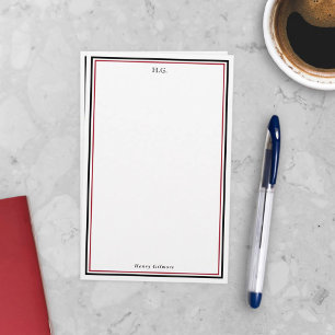 Black & Burgundy Monogrammed Stationery