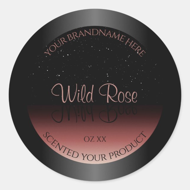 Black Burgundy Ombre Product Labels Soft Glitter (Front)