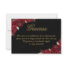 Black Burgundy Thank You Card