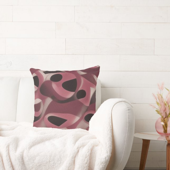 Black Burgundy Throw Pillow (Couch)