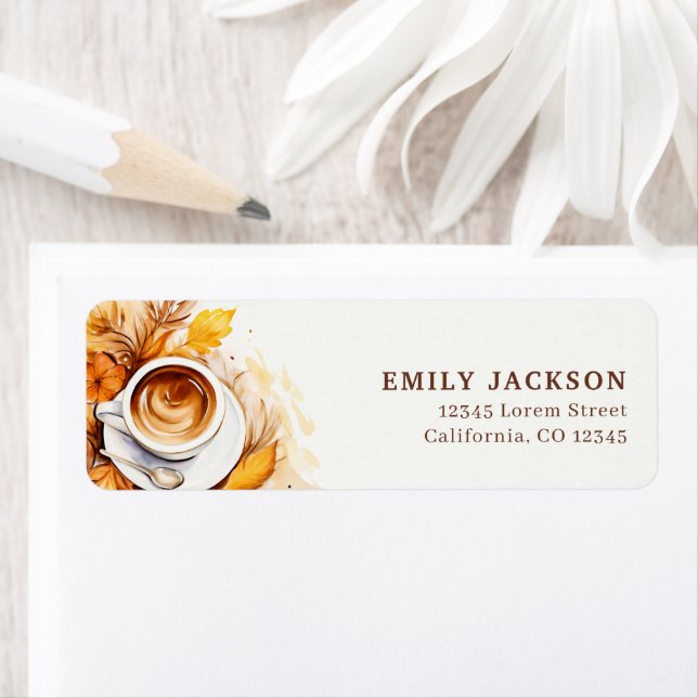 Black Burnt orange fall wedding return address (Insitu)