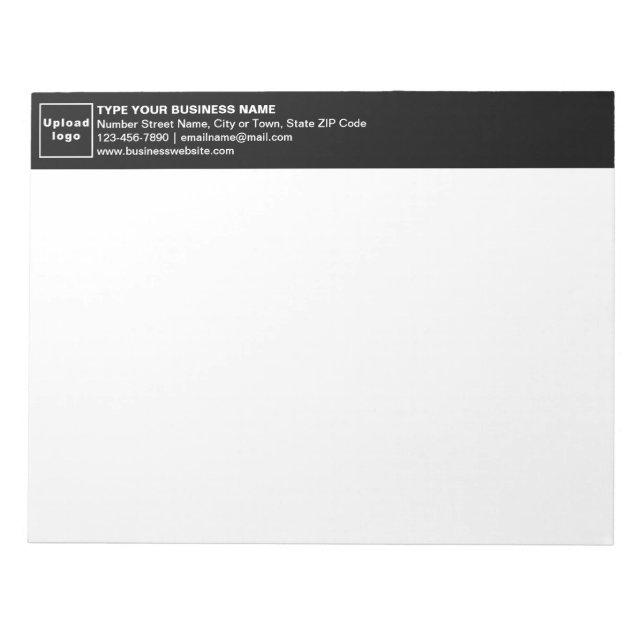 Black Business Brand on Heading of Notepad (Front)