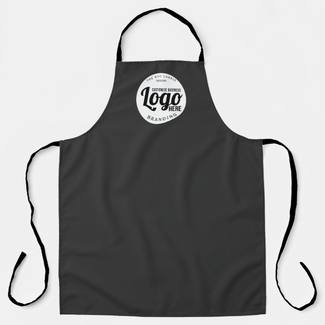 Black Business Branded Custom Logo Apron (Front)