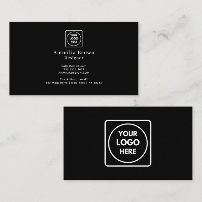 Black Business Card | Custom Minimal Corporate (Front/Back)