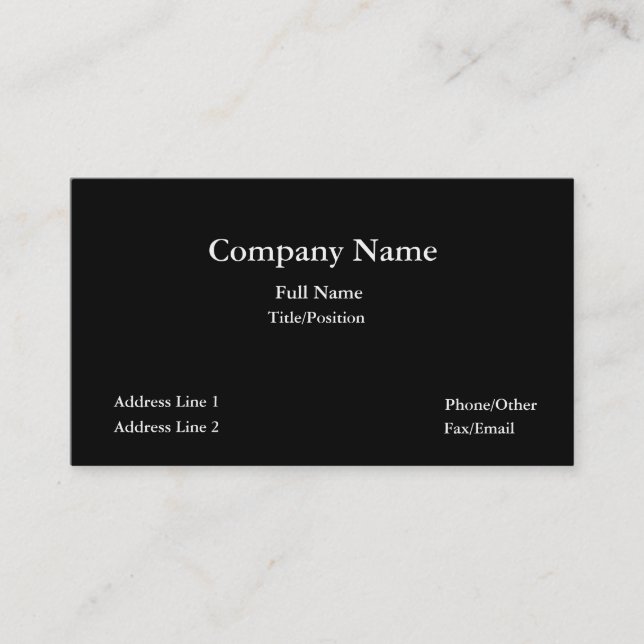 Black business card-plain card (Front)