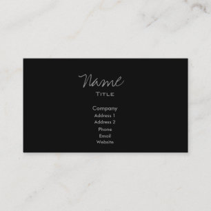 Black Business Cards Trendy Minimal