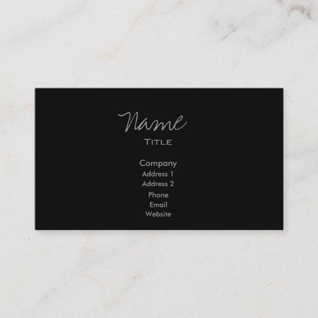 Black Business Cards Trendy Minimal (Front)