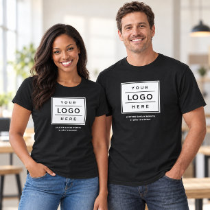 Black Business Logo Company Name Staff T-Shirt