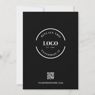 Black business logo QR code website custom  Invitation