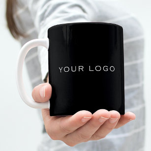 Black business logo rectangular coffee mug