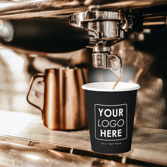 Black Business Logo Slogan Text Professional Paper Cups (Black Business Logo Slogan Text Professional Paper Cups)