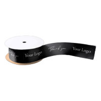 Black Business Logo Thank you Packaging Ribbon