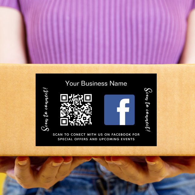 Black business name qr code Facebook Sticker (Creator Uploaded)