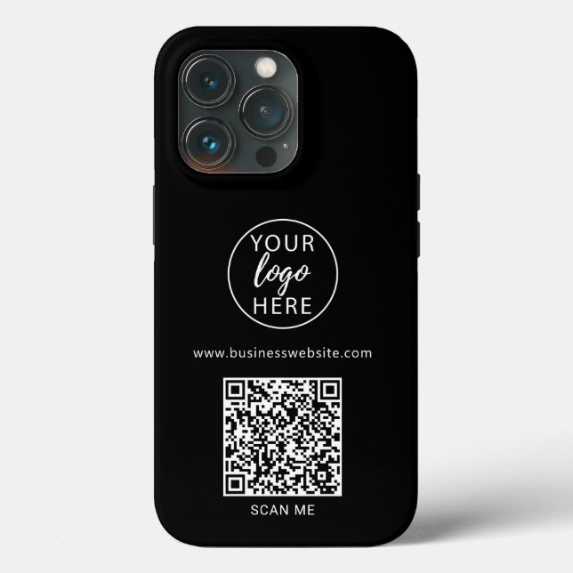 Black Business QR Code  Case-Mate iPhone Case (Back)