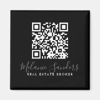 BLACK Business REAL ESTATE Magnet with QR CODE 