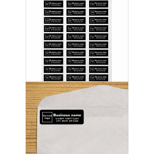 Black Business Return Address Label