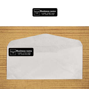Black Business Return Address Label