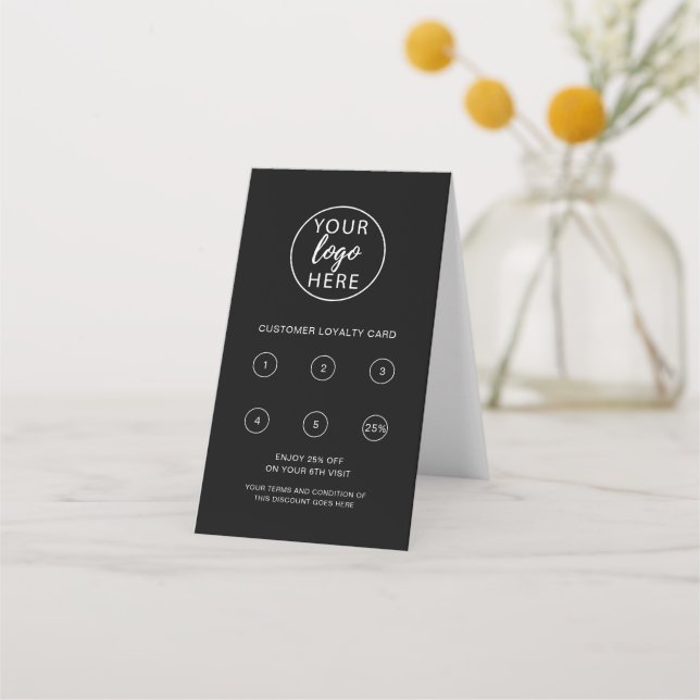 Black Business Stamp  Loyalty Card (Front)