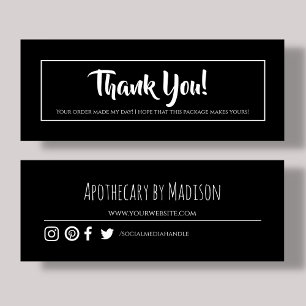 Black   Business Thank You Mini Card