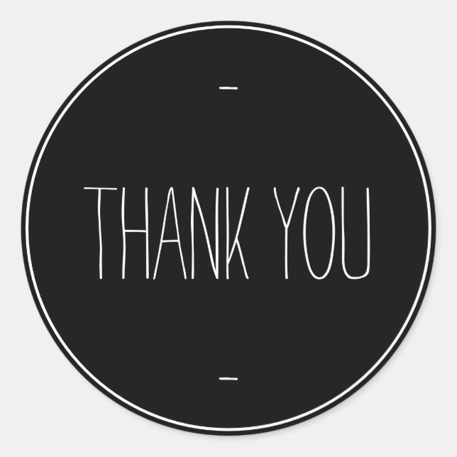 Black Business Thank You Sticker (Front)