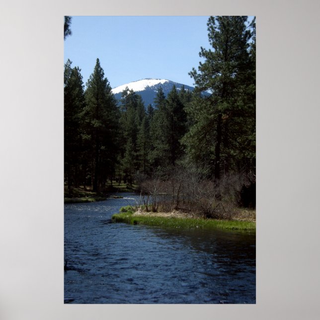 Black Butte over the Metolius Poster (Front)