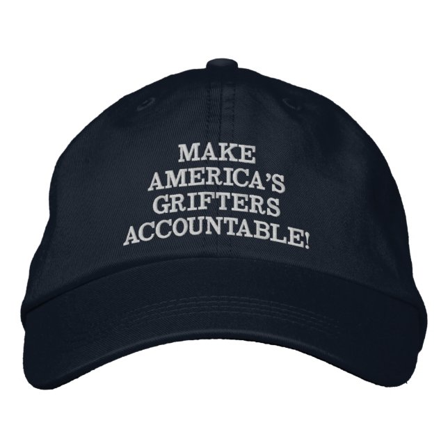 Black / Buttercream Grifters Fun Embroidered Hat (Front)