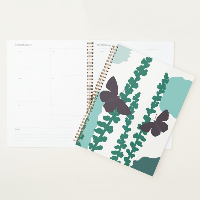 Black Butterflies Artistic Modern Colour Blocks  Planner (Display)