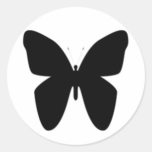 Black butterflies classic round sticker