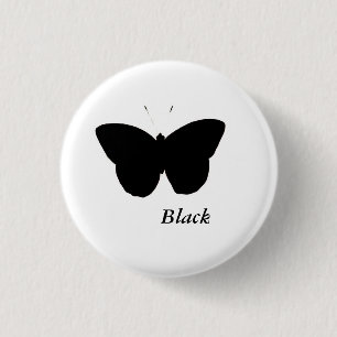Black Butterfly 1 Inch Round Button