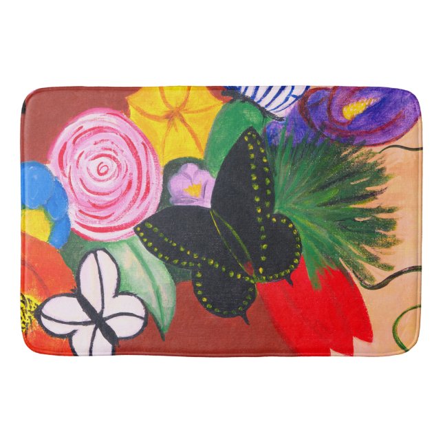 Black Butterfly - Bath Mat (Front)