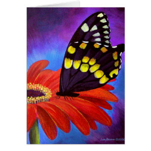 Black Butterfly Daisy Painting - Multi