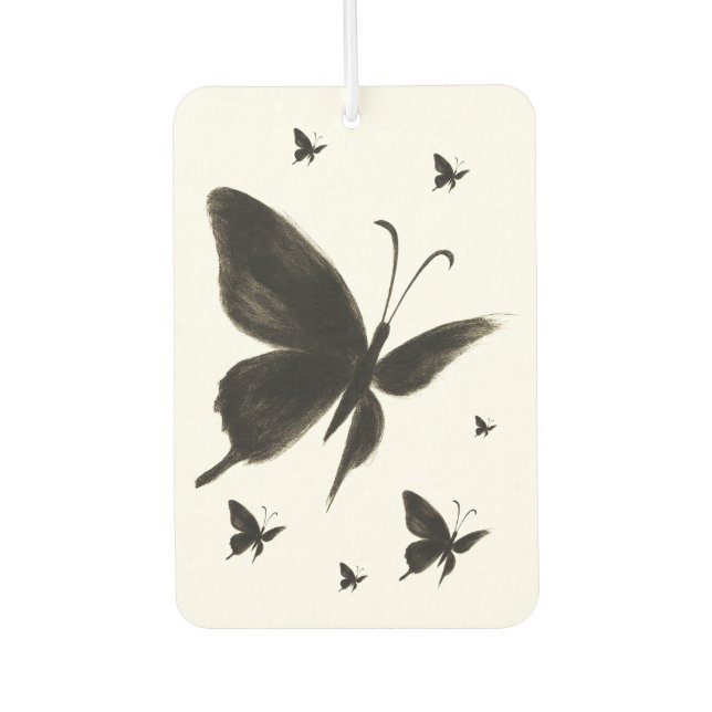 Black Butterfly – Elegant Winged Design on Air Freshener (Front)