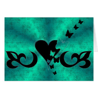 Black Butterfly Heart and Lily on Rainbow