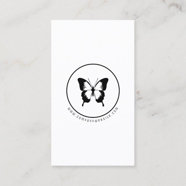 Black Butterfly Logo Business Card (Front)