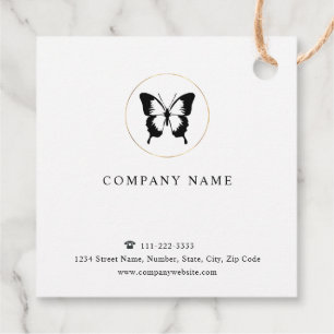 Black Butterfly Logo Favour Tags