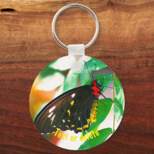 Black Butterfly Nature Personalized Keychain