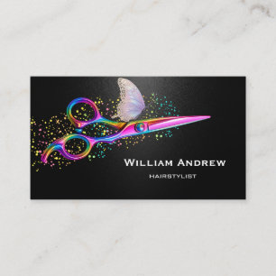 Black Butterfly Scissors Salon Business Card