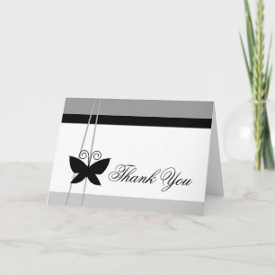 Black Butterfly Thank You Card