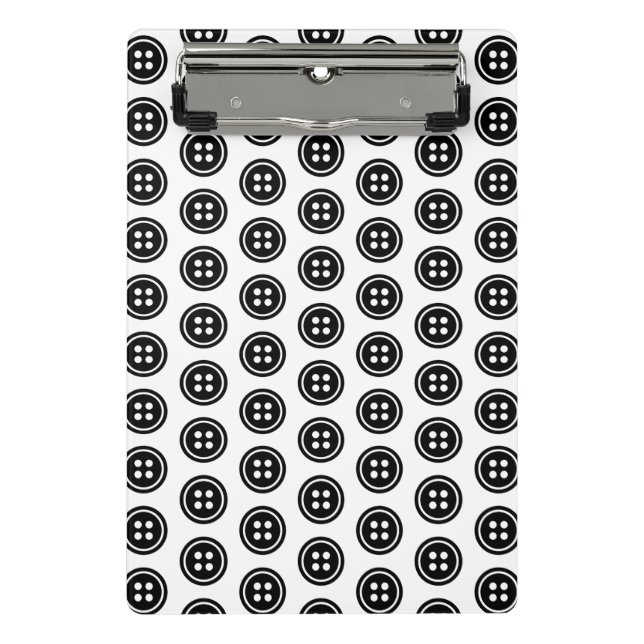 Black Button Mini Clipboard (Front)