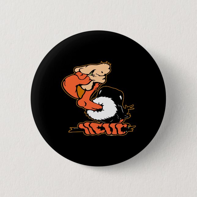 Black Buzzard Cartoon Tattoo 2 Inch Round Button (Front)