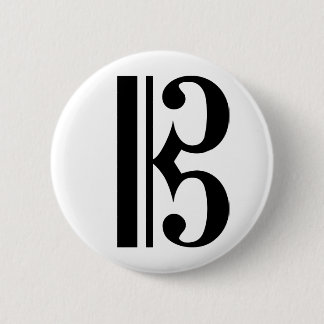 Black C Clef 2 Inch Round Button