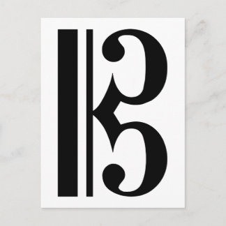 Black C Clef Postcard