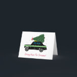 Black Cab Taxi Christmas Driving Home  Holiday Card<br><div class="desc">A black city taxi cab is driving home for Christmas,  with a Christmas tree,  decorated with a red Xmas bow. Thoughtful Christmas gift for a cab driver,  a taxi driver. Xmas black taxi cab snow,  winter quirky illustration for all cab drivers.</div>
