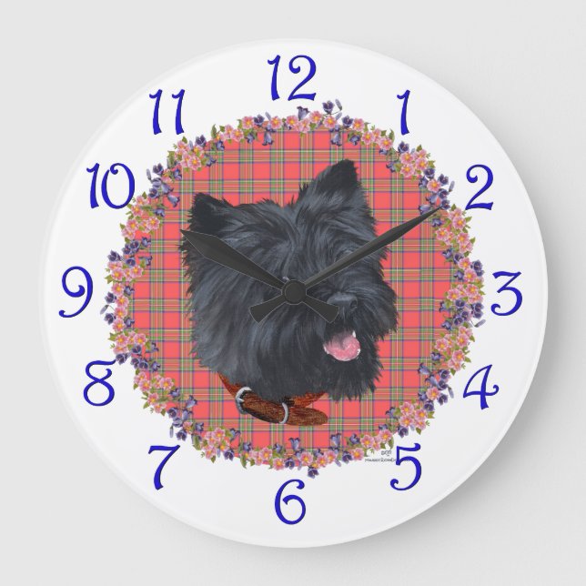 Black Cairn Head Study Large Clock (Front)