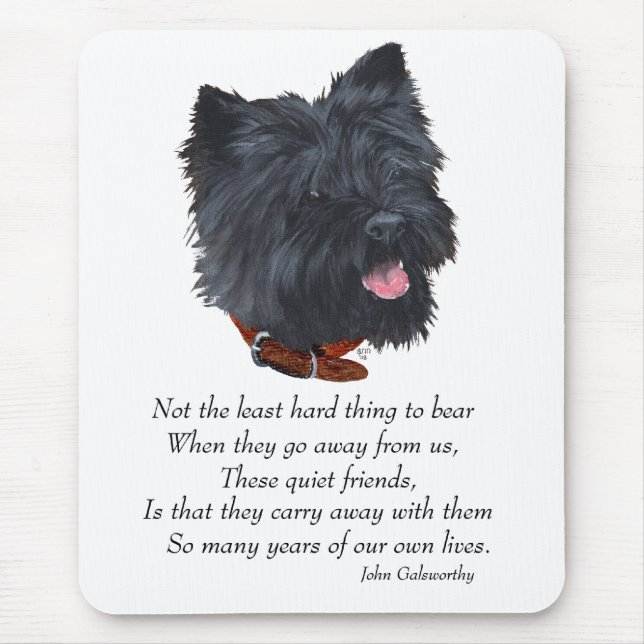 Black Cairn Terrier Rainbow Bridge Mouse Pad (Front)