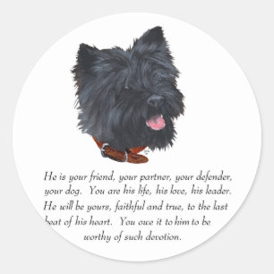 Black Cairn Terrner Keepsake - Male Classic Round Sticker