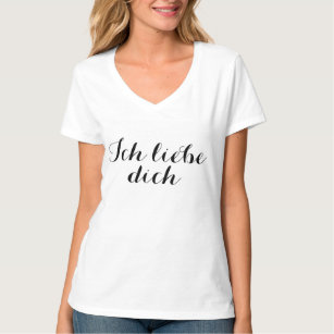 Black Calligraphy "Ich Liebe Dich" Women's T-Shirt