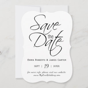 Black Calligraphy Save the Date Card