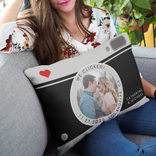 Black Camera Photo Unique Wedding Anniversary Accent Pillow