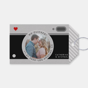 Black Camera Photo Wedding Unique Save The Date Gift Tags